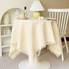 奶油风ins蕾丝桌布茶几盖布日式高级感客厅圆桌布餐桌布台布