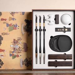 毛笔套装文房四宝初学者练习书法专用砚台墨汁毛笔字笔墨纸砚礼盒摆件入门精品高档工具全套