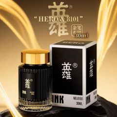 英雄HERO非碳素黑色墨水8101高级原装不堵墨不洇纸精致瓶装书写字